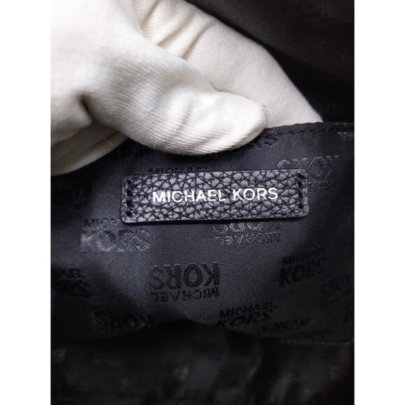 Michael Kors Mercer Black Pebbled Leather Duffle Zipper Closure Satchel Bag - Picture 12 of 16